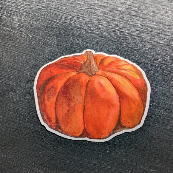 3" Vinyl Sticker decal: Orange Pumpkin Autumn Spooky Candlelit Pumpkin - Picture 3 of 3